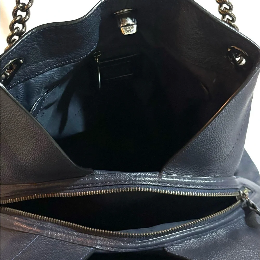 Coach navy blue Leather Shoulder Bag